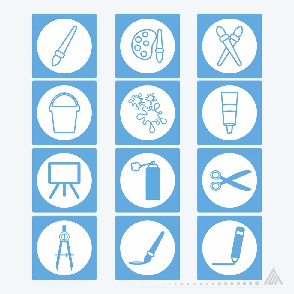 pictogram vector van schilderij set - witte maan stijl