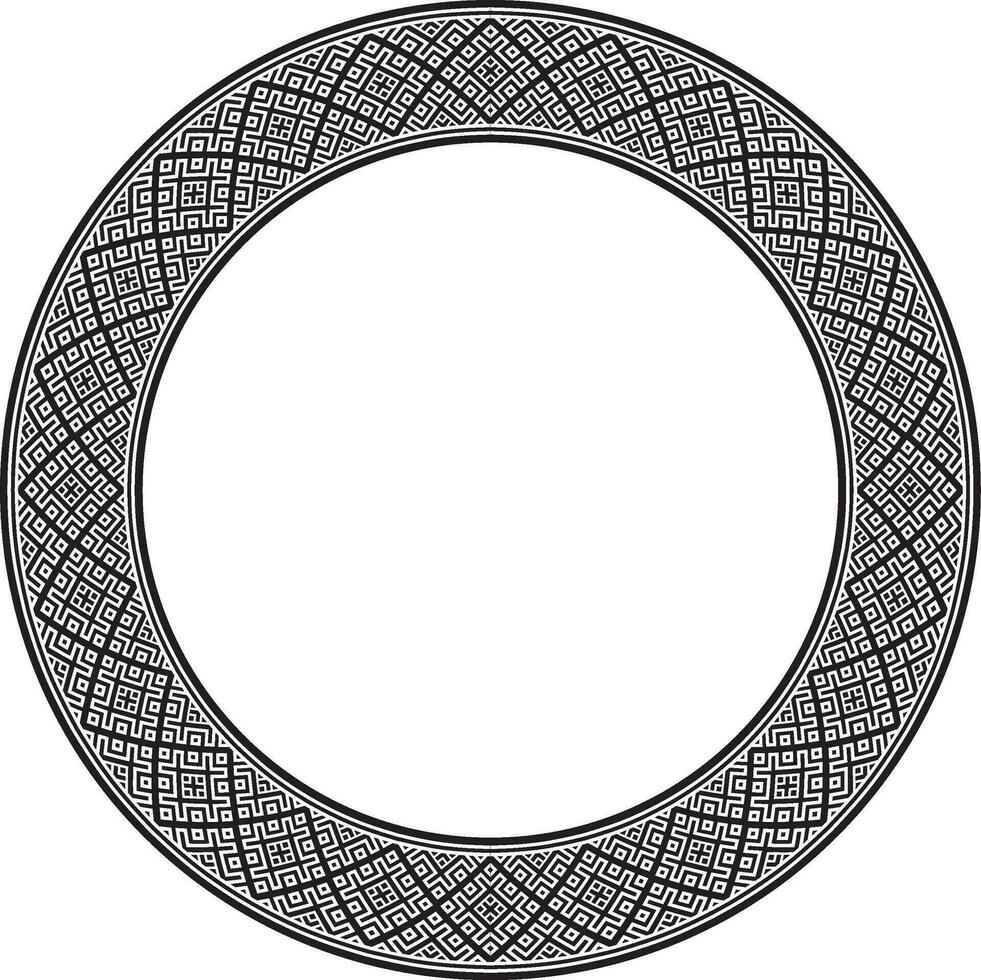 vector ronde monochroom naadloos Wit-Russisch nationaal ornament. etnisch eindeloos cirkel zwart grens, Slavisch volkeren kader