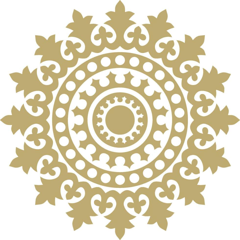 vector gouden ronde oude byzantijns ornament. klassiek cirkel van de oostelijk Romeins rijk, Griekenland. patroon motieven van constant in Opel