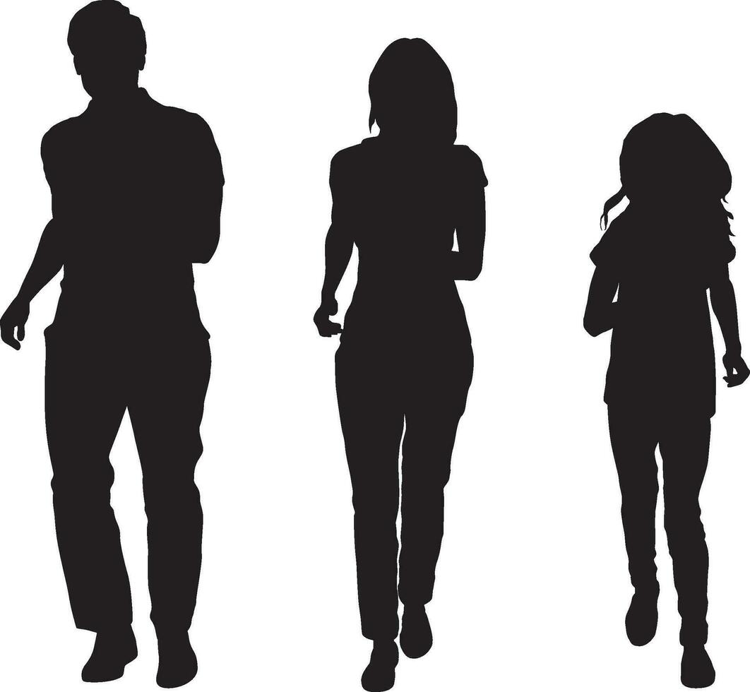 familie silhouetten 3 vector