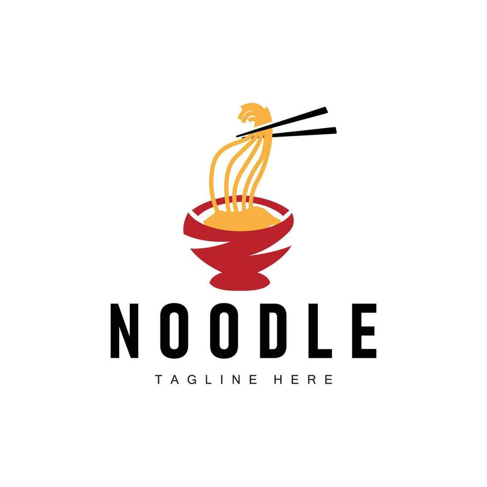 ramen noodle logo gemakkelijk noodle en kom ontwerp inspiratie Chinese voedsel sjabloon illustratie vector