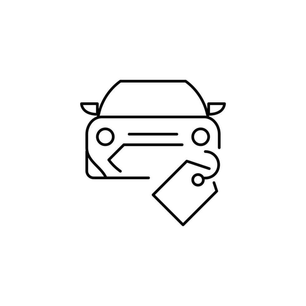 auto prijs schets dun icoon. balans symbool. mooi zo voor web en mobiel app vector