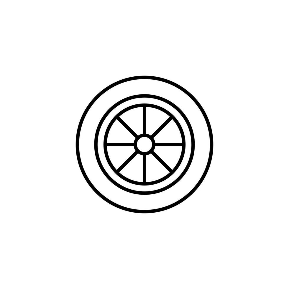 auto wiel schets dun icoon. balans symbool. mooi zo voor web en mobiel app vector