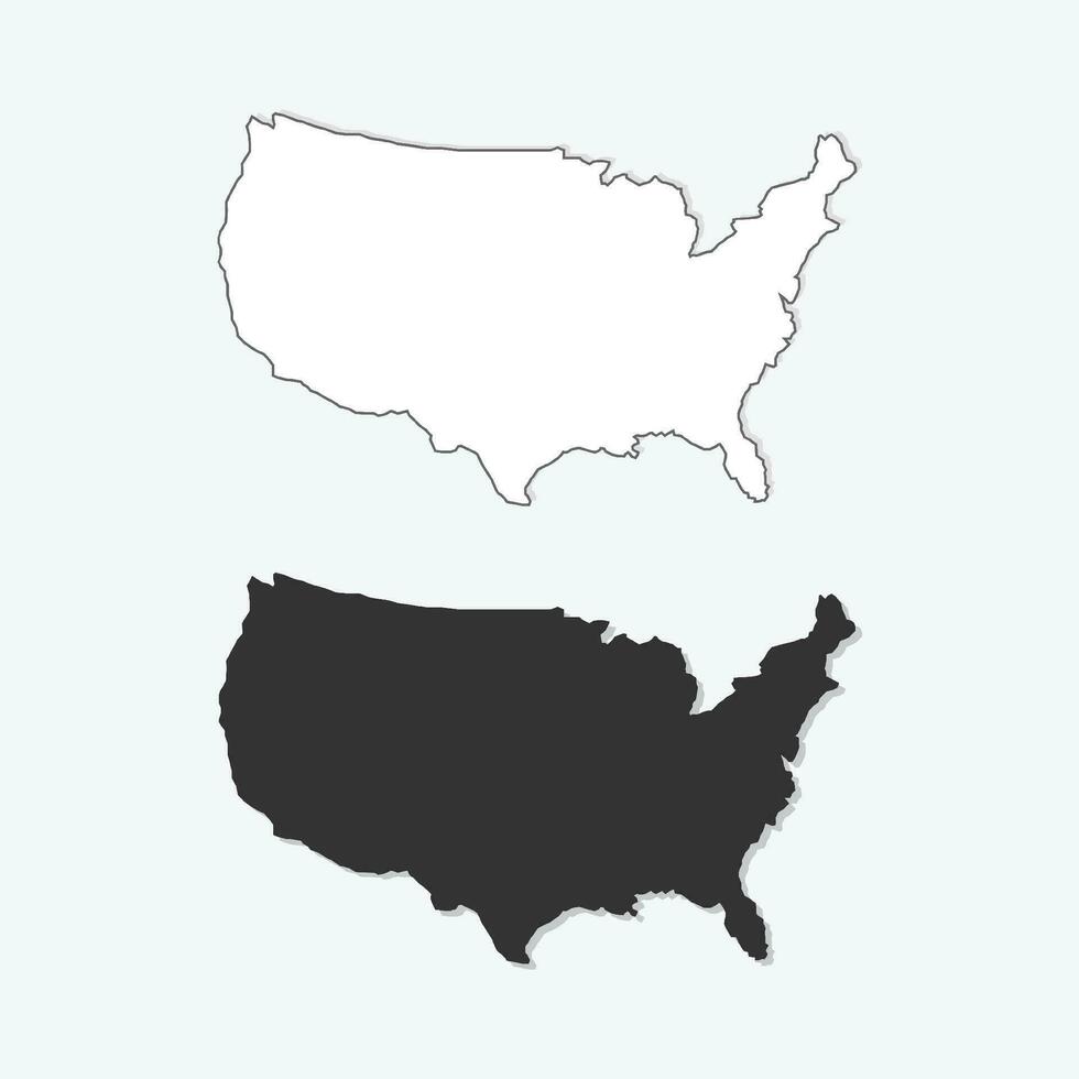 kaart van Verenigde Staten van Amerika geïsoleerd vector illustratie