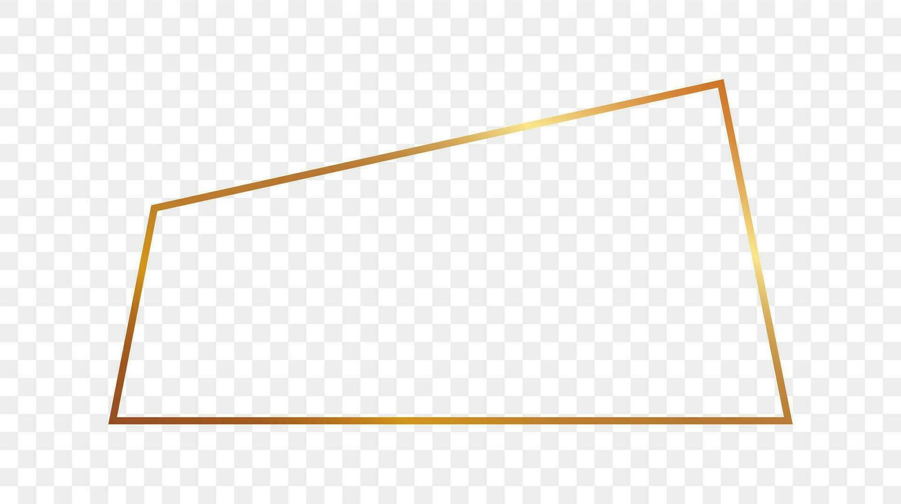 goud gloeiend trapezium vorm kader geïsoleerd Aan achtergrond. glimmend kader met gloeiend Effecten. vector illustratie.