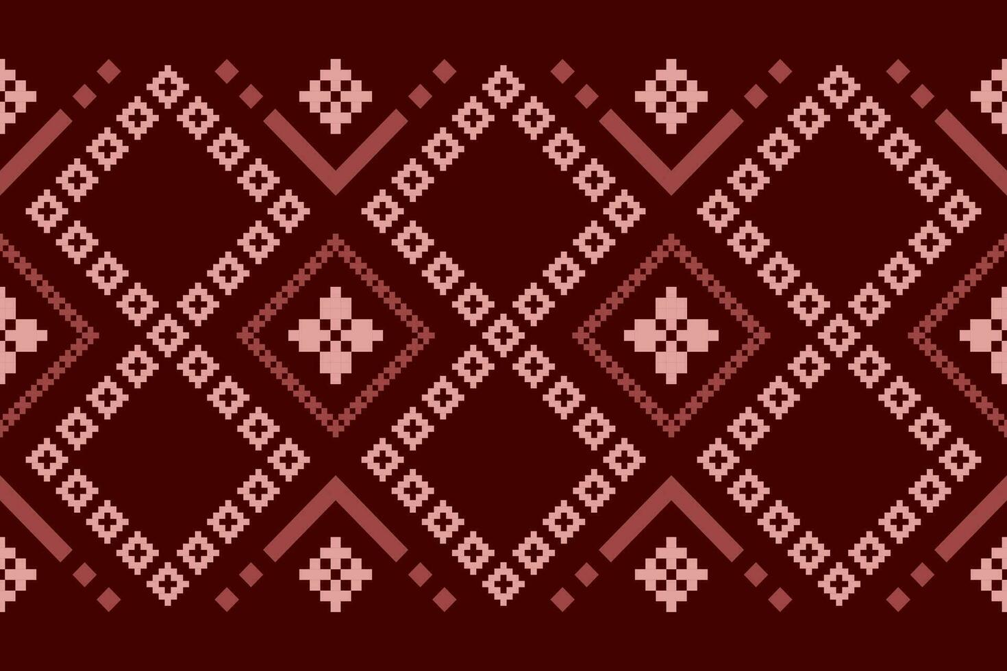 rood traditioneel etnisch patroon paisley bloem ikat achtergrond abstract aztec Afrikaanse Indonesisch Indisch naadloos patroon voor kleding stof afdrukken kleding jurk tapijt gordijnen en sarong vector