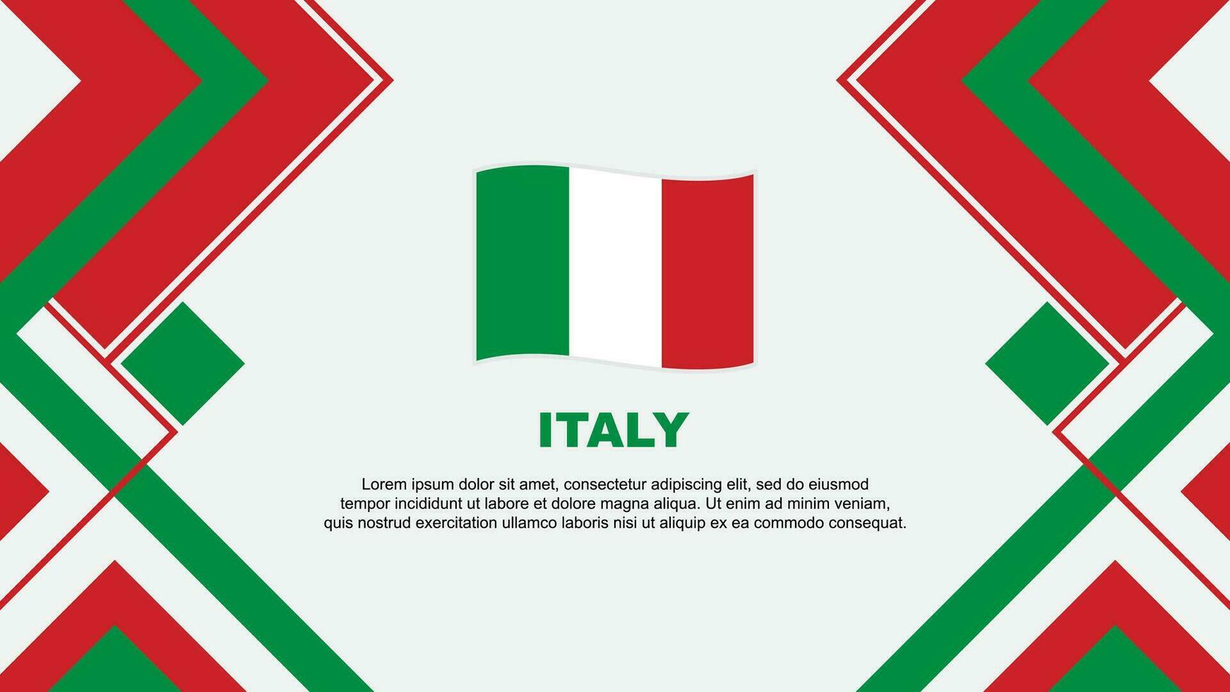Italië vlag abstract achtergrond ontwerp sjabloon. Italië onafhankelijkheid dag banier behang vector illustratie. Italië banier