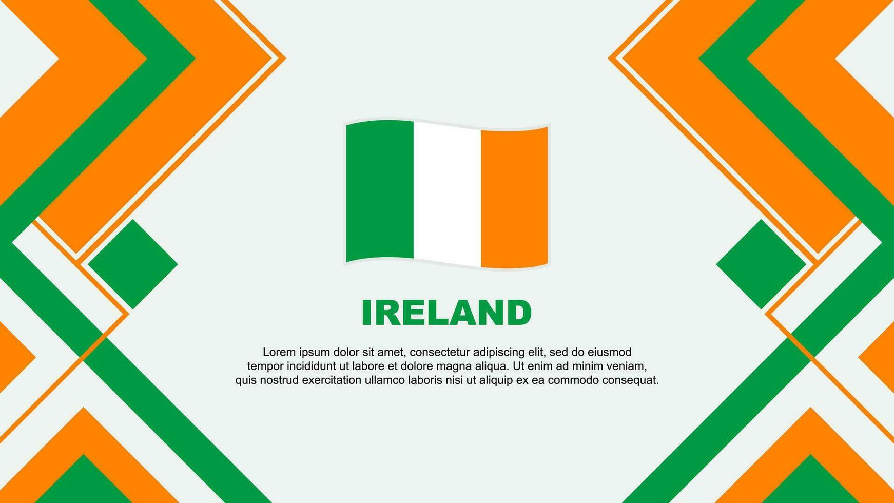 Ierland vlag abstract achtergrond ontwerp sjabloon. Ierland onafhankelijkheid dag banier behang vector illustratie. Ierland banier