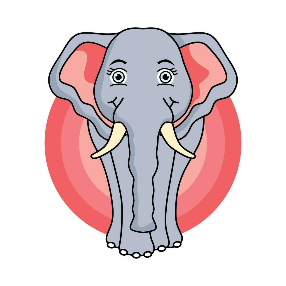 olifant vector voorkant geconfronteerd staand