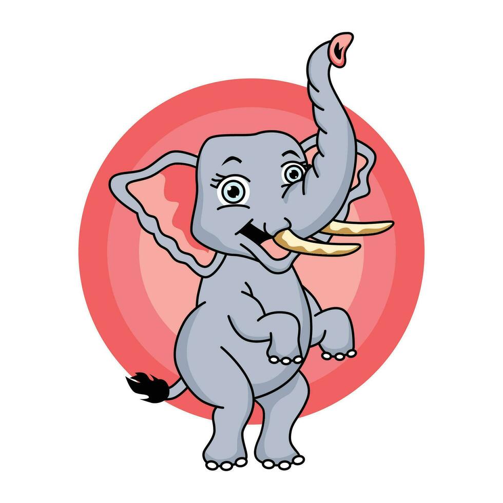 olifant vector twee poten staand hijs- romp