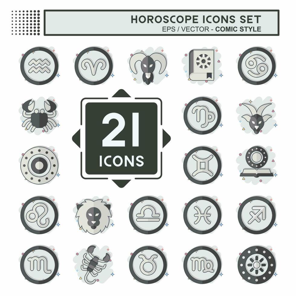 icoon reeks horoscoop. verwant naar onderwijs symbool. grappig stijl. gemakkelijk ontwerp bewerkbaar. gemakkelijk illustratie vector