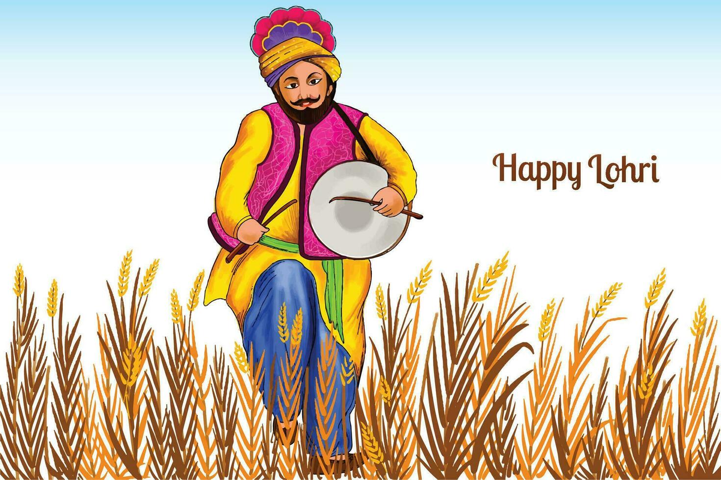 gelukkig lohri cultureel festival van Punjab achtergrond vector