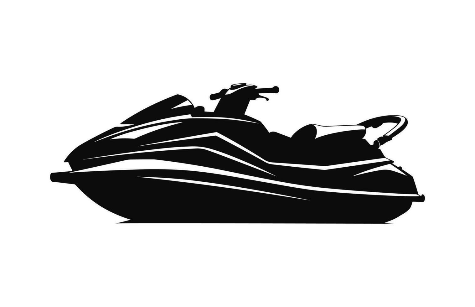 een Jet ski vector zwart silhouet geïsoleerd Aan een wit achtergrond