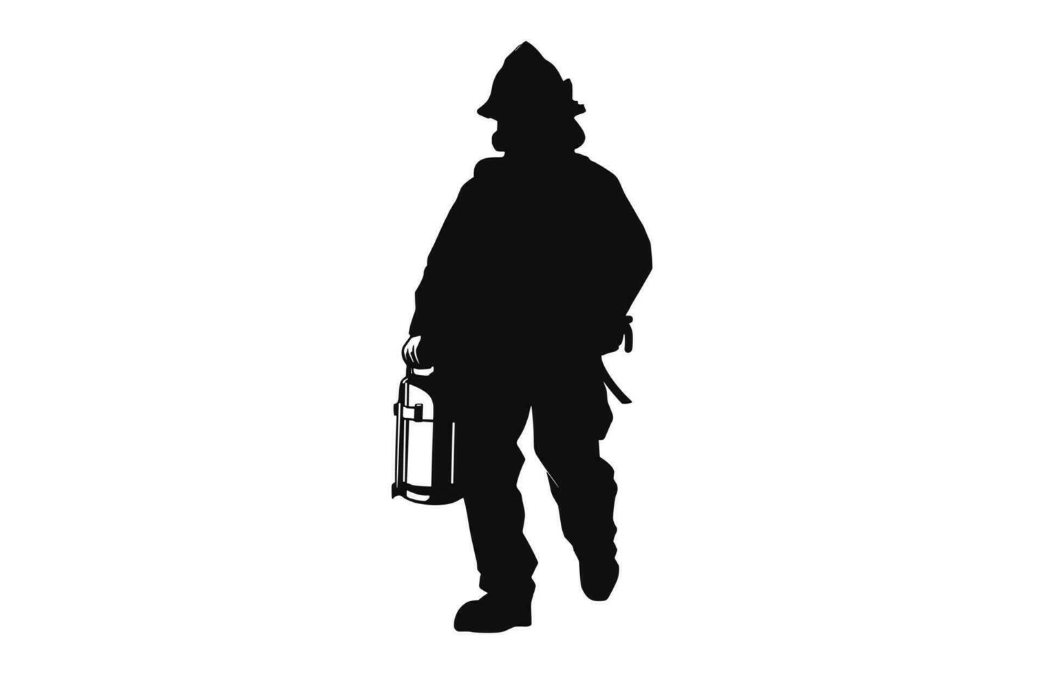 een brandweerman zwart silhouet vector