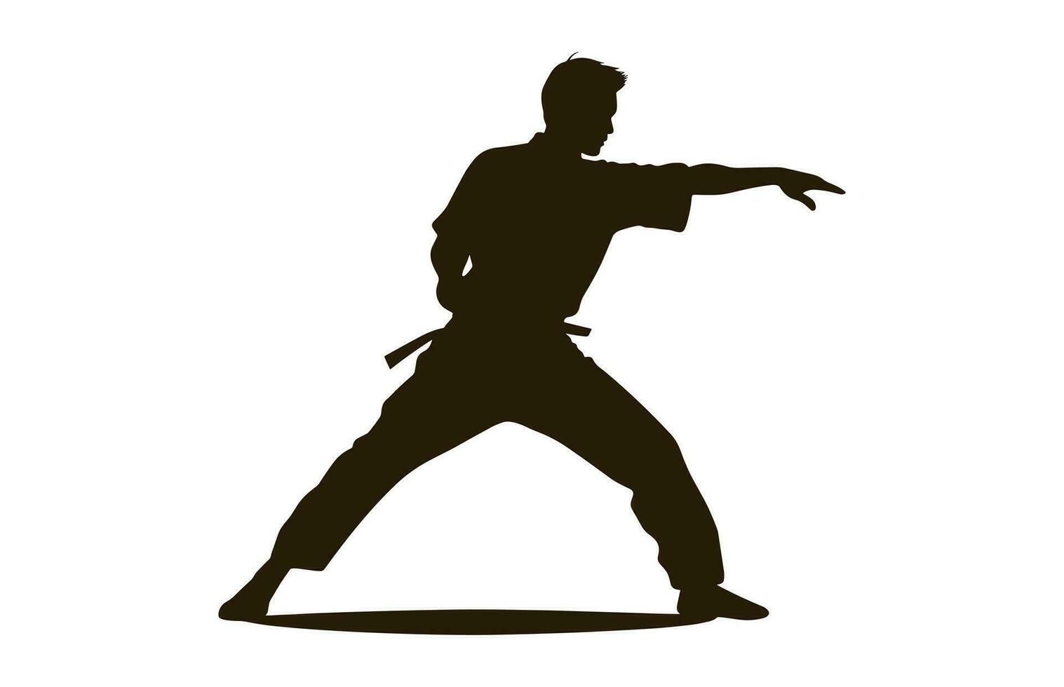 een tai chi houding zwart silhouet vector geïsoleerd Aan een wit achtergrond