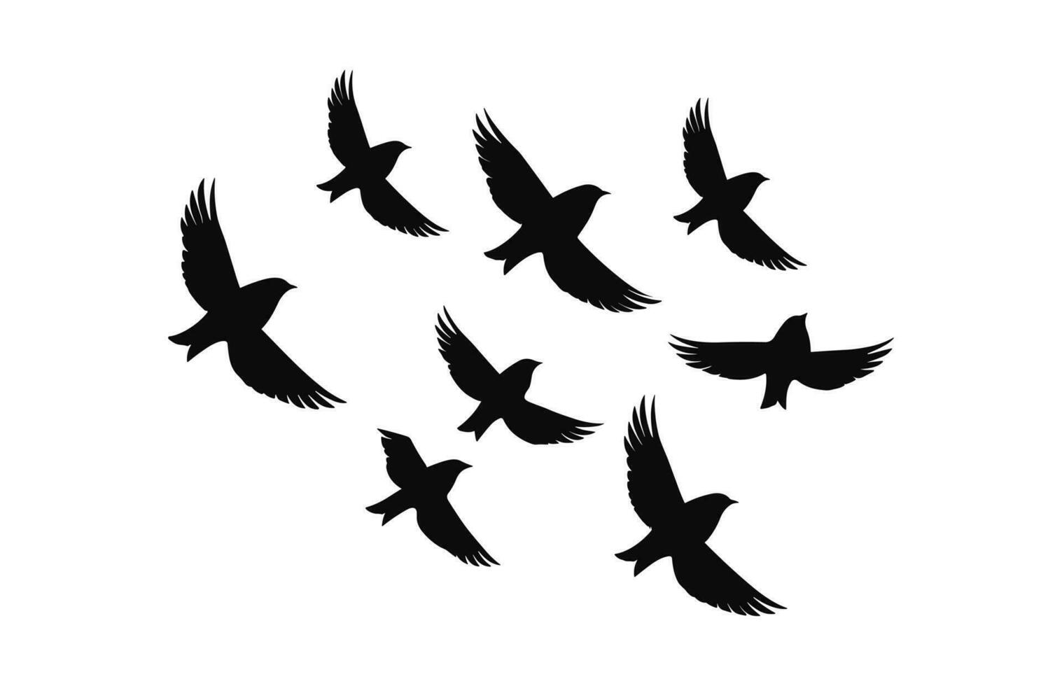 een kudde vliegend vogelstand zwart silhouet vector