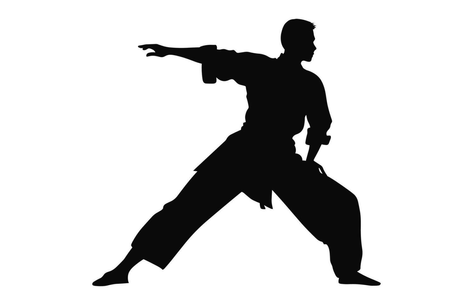 een tai chi houding zwart silhouet vector geïsoleerd Aan een wit achtergrond