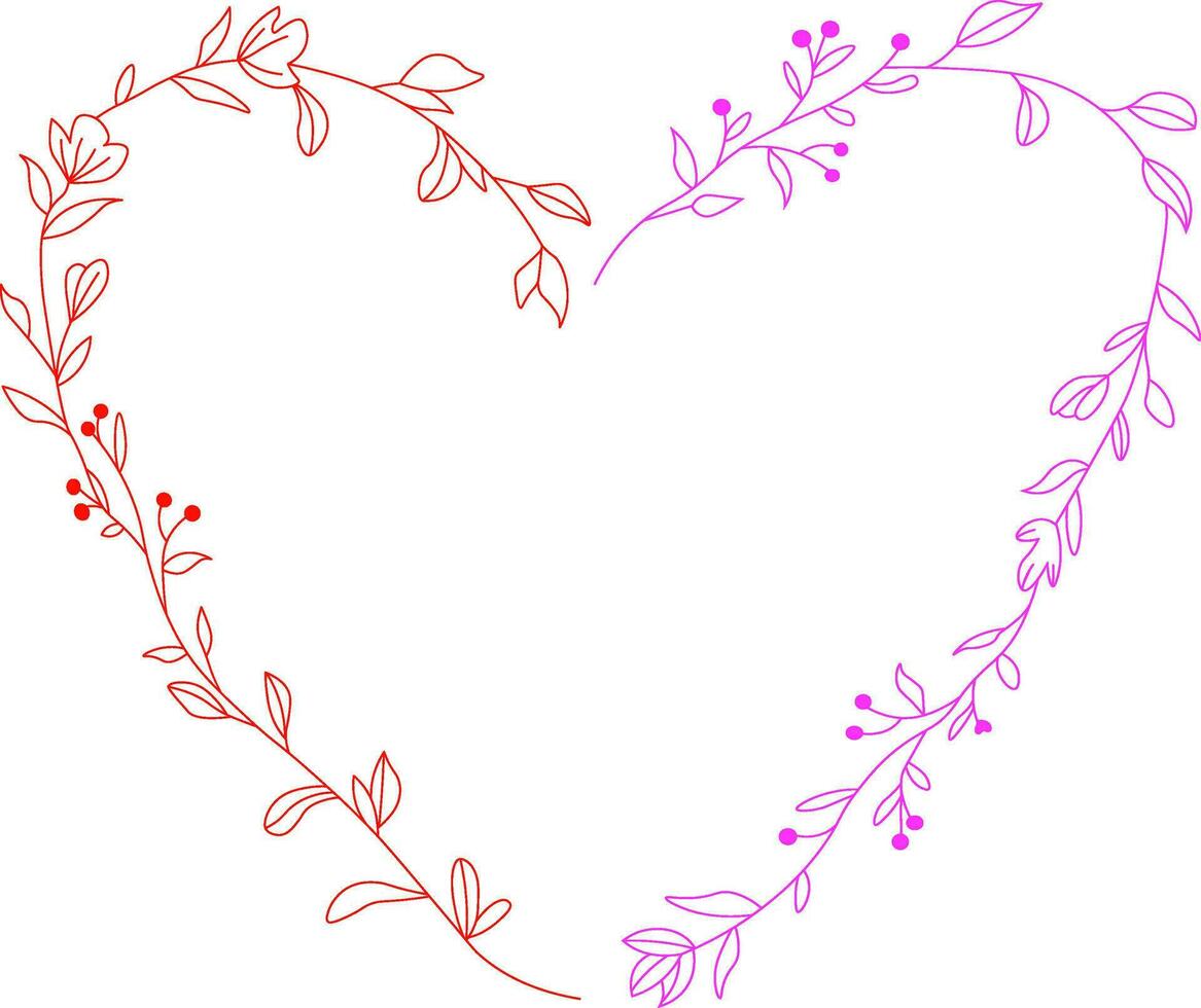 bloem wijnstokken liefde kader vector illustratie