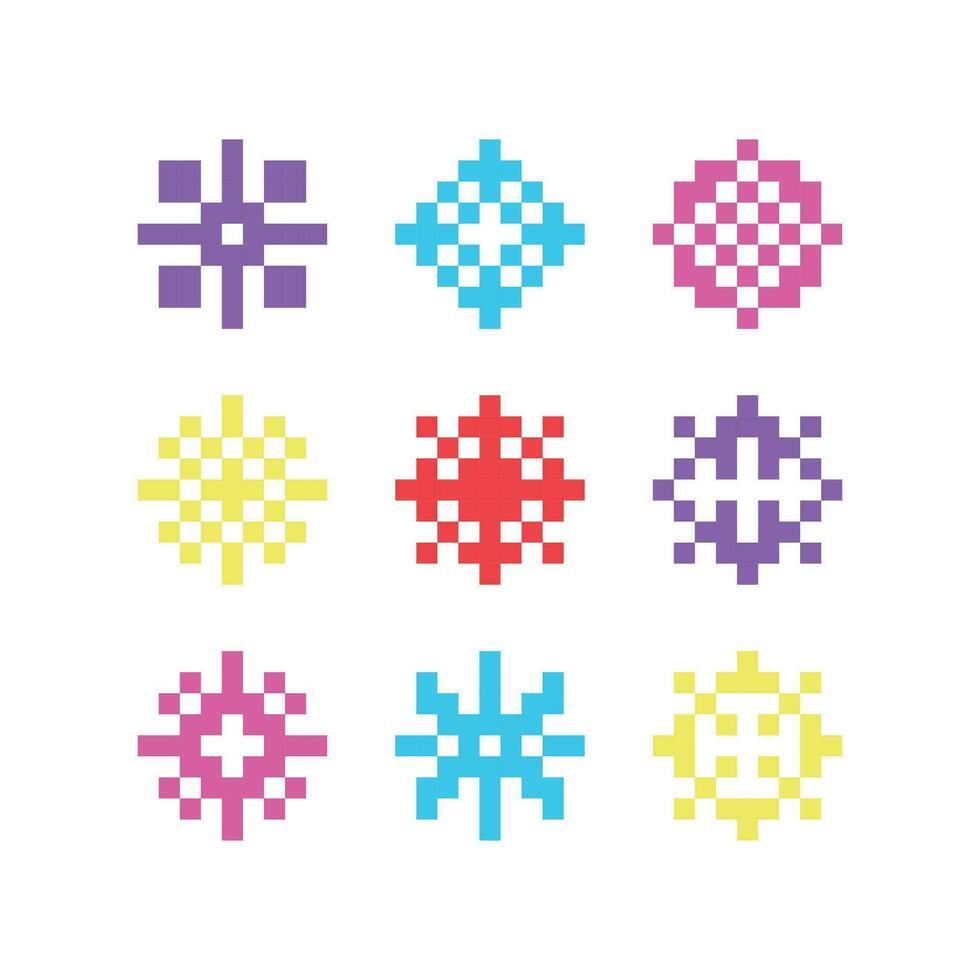 pixel kunst sneeuwvlok vector illustratie