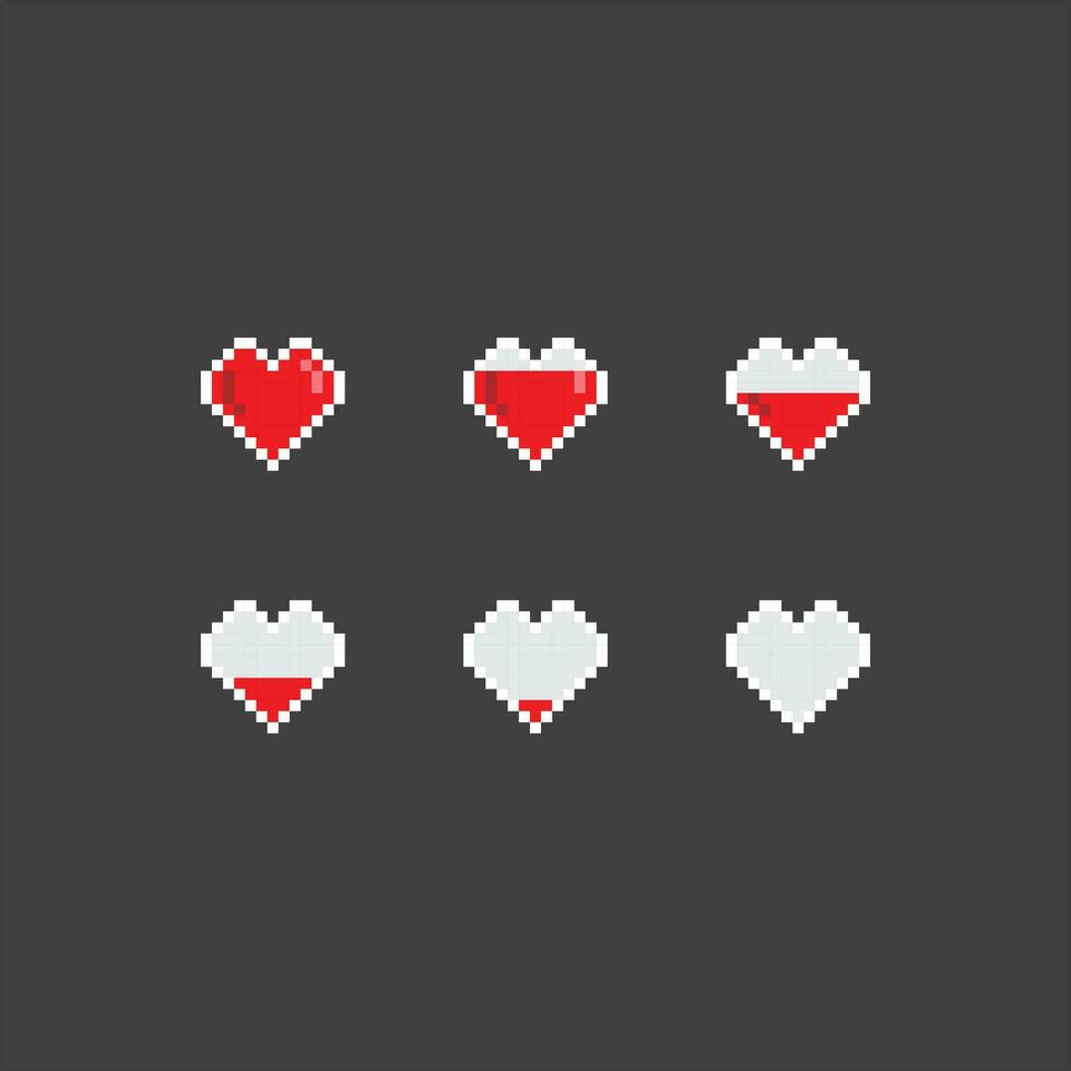 pixel harten bar Aan een grijs achtergrond vector