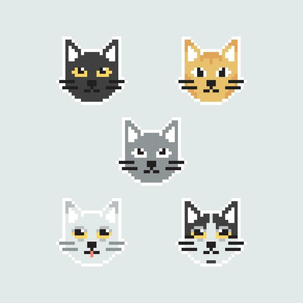 pixel kunst katten vector