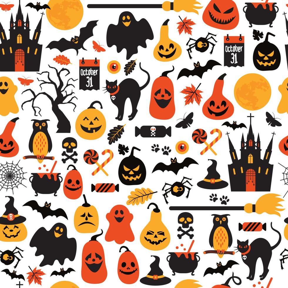 halloween naadloze patroon vector