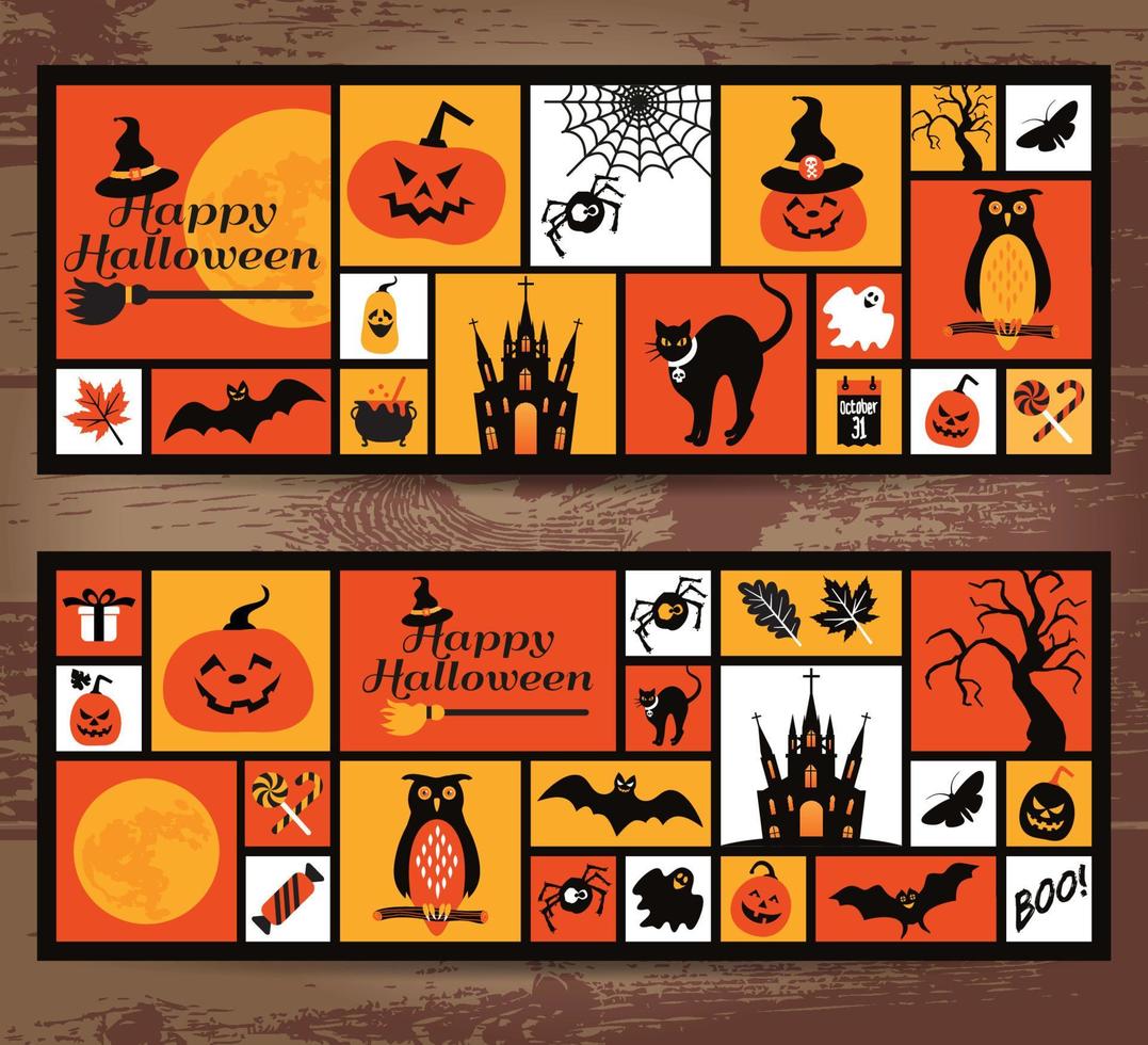 halloween-pictogrammen instellen. bannervector. vector