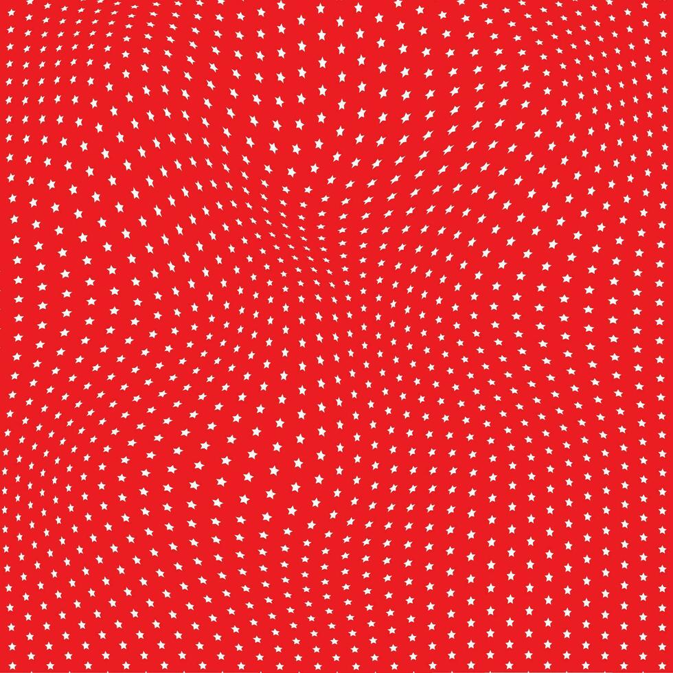 modern gemakkelijk abstract genaaid wit kleur klein ster golvend vervormen patroon kunst werk Aan rood kleur achtergrond vector