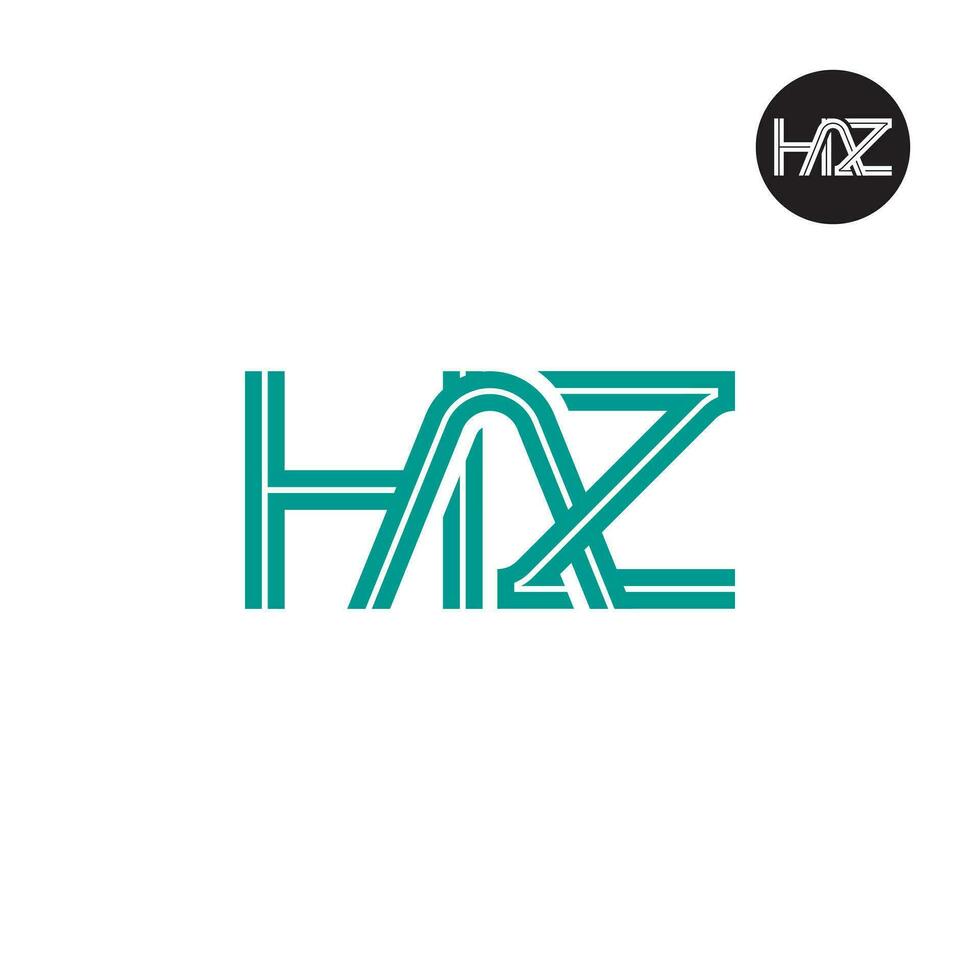 brief haz monogram logo ontwerp met lijnen vector