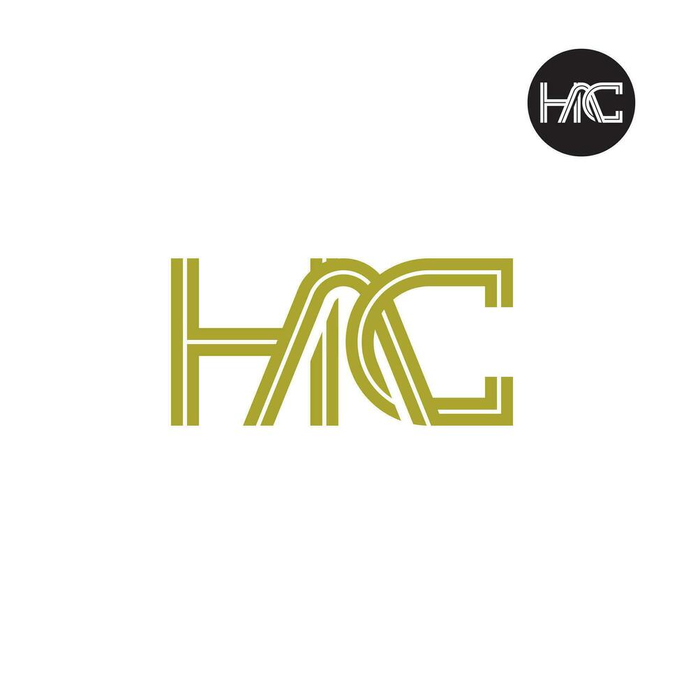 brief hac monogram logo ontwerp met lijnen vector