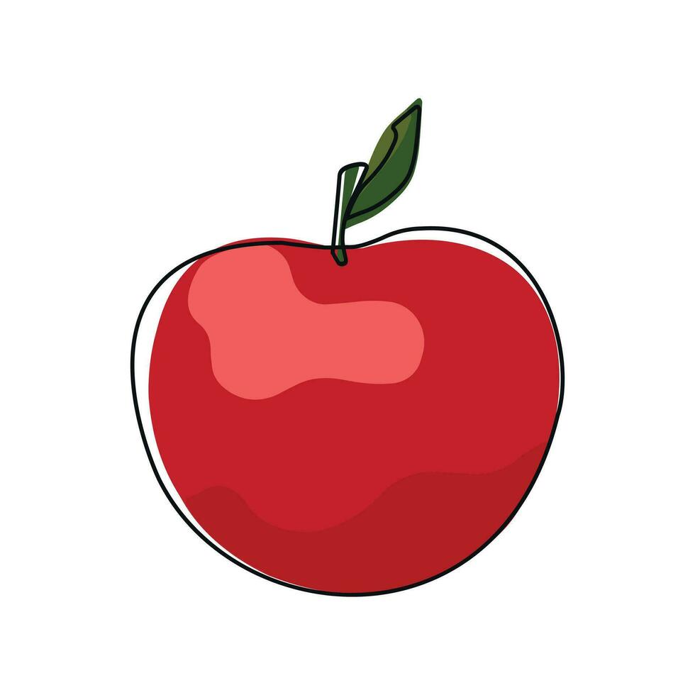 lijn rood appel Aan wit achtergrond. vector illustratie