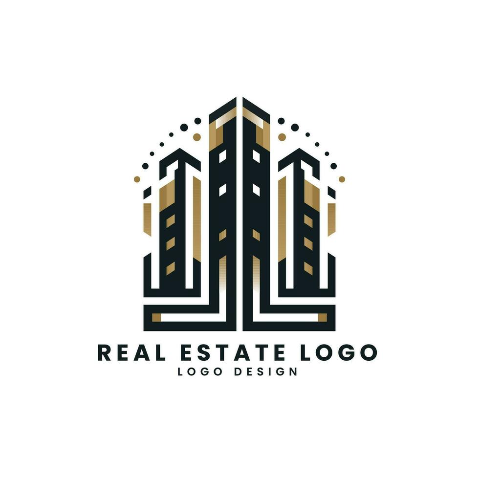 echt landgoed huis gebouw stad stad- logo ontwerp vector sjabloon
