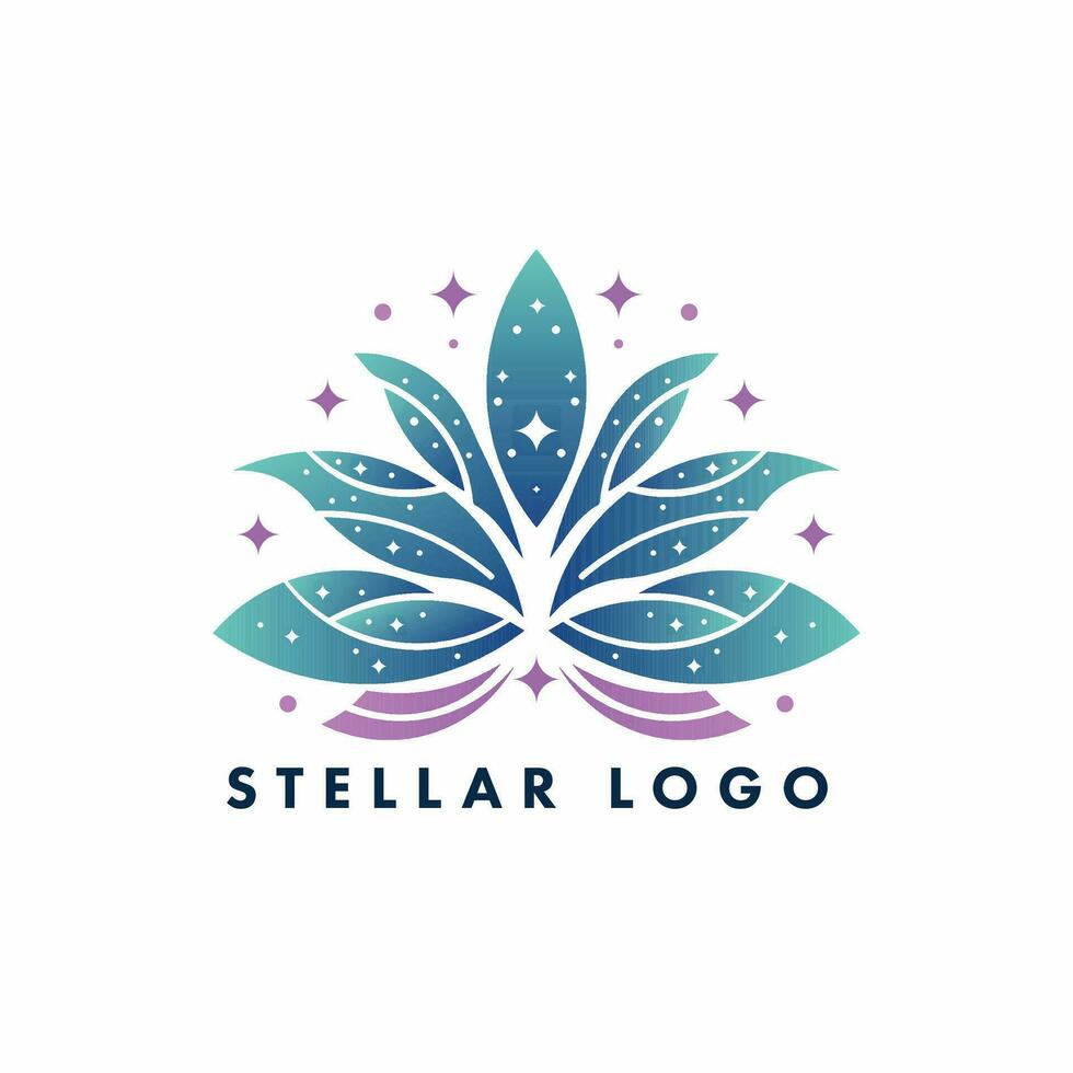 stellair ster concept blad logo ontwerp vector sjabloon