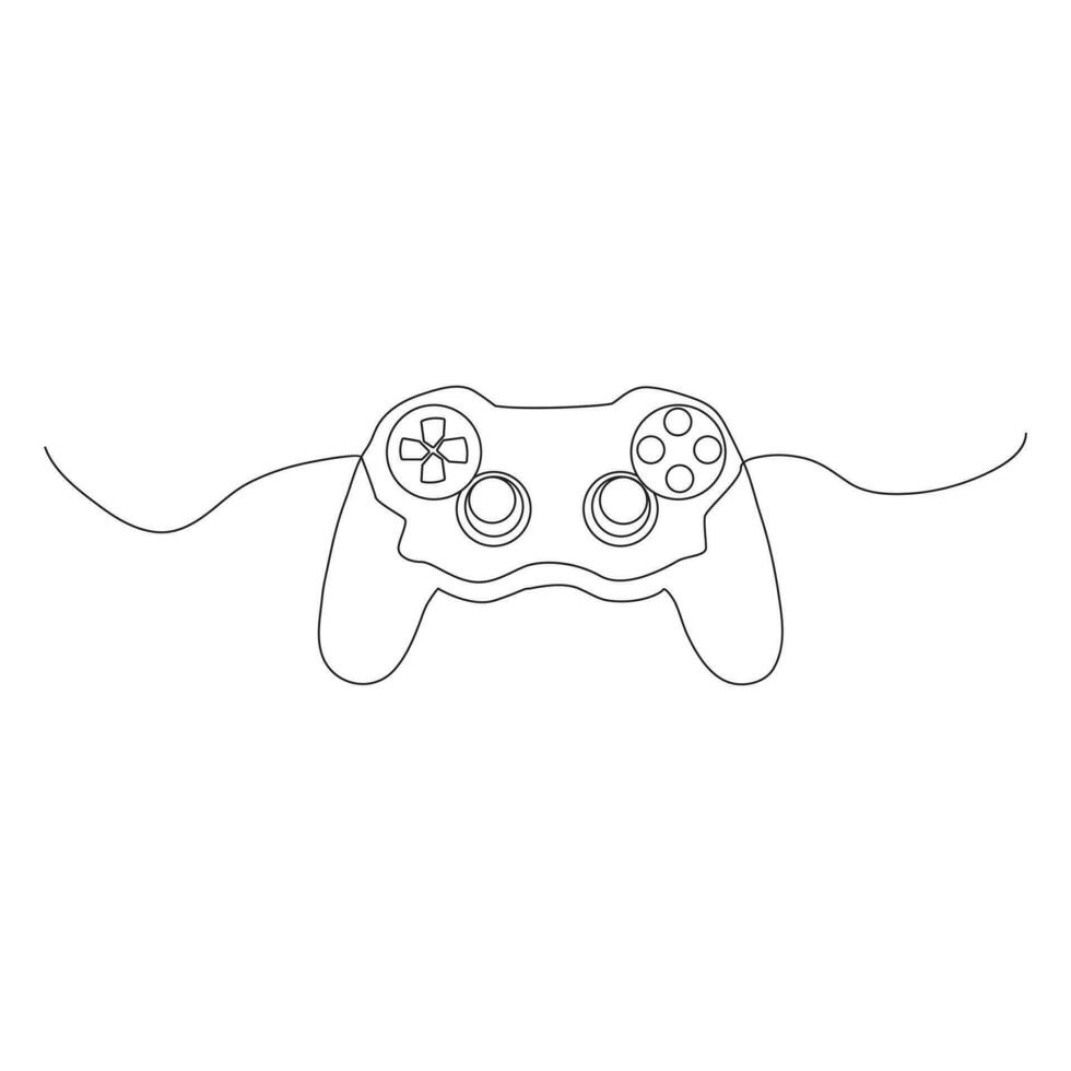 spel controleur single doorlopend lijn tekening video gaming controleur. een lijn trek grafisch ontwerp vector illustratie