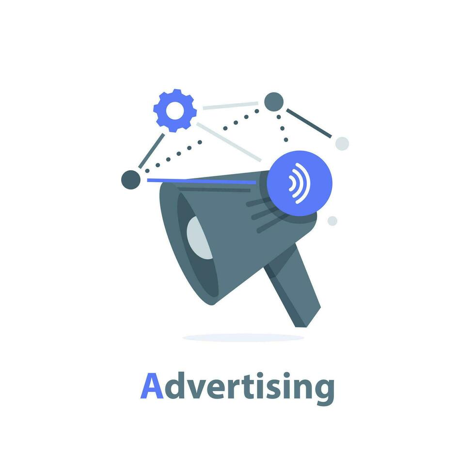 reclame marketing tijd concept, plat ontwerp icoon vector illustratie