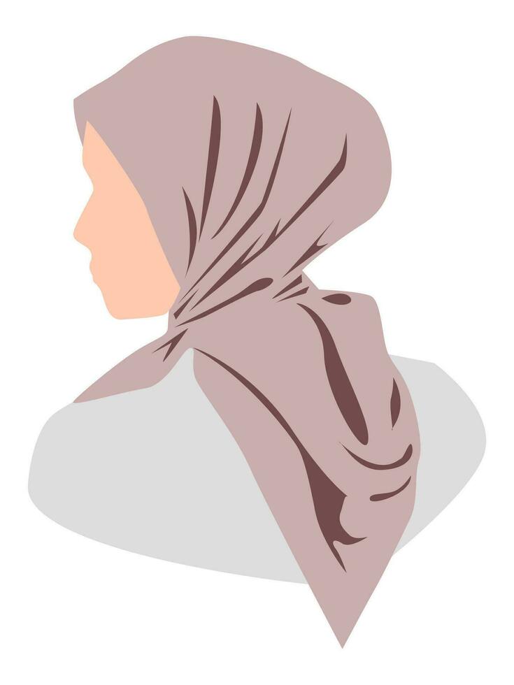 moslim vrouw in Purper hijab vector