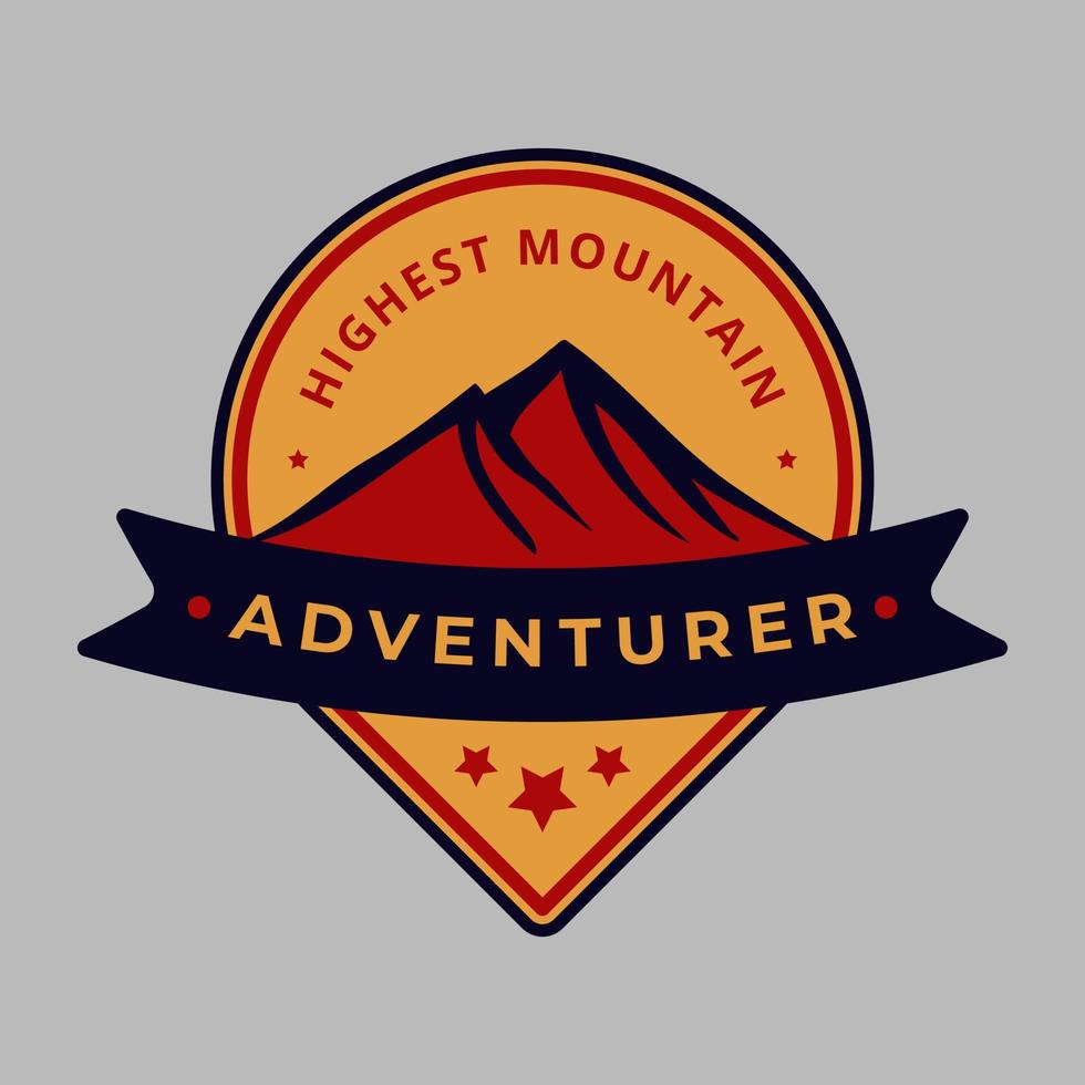 vintage berg en avontuur embleem logo vector