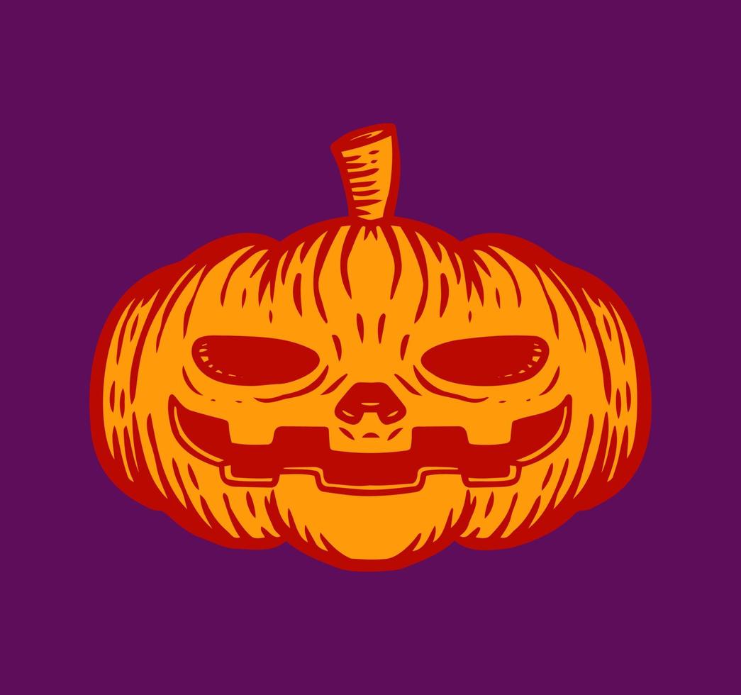 set handgetekende halloween-pompoen vector