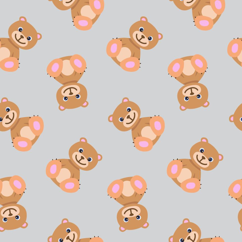 naadloos patroon met schattige bruine teddybeer in pastelkleuren. baby illustratie. tekenfilmafdruk voor kinderen. perfect voor kinderkleding, textiel, kinderbehang, cadeaupapier, wenskaarten vector