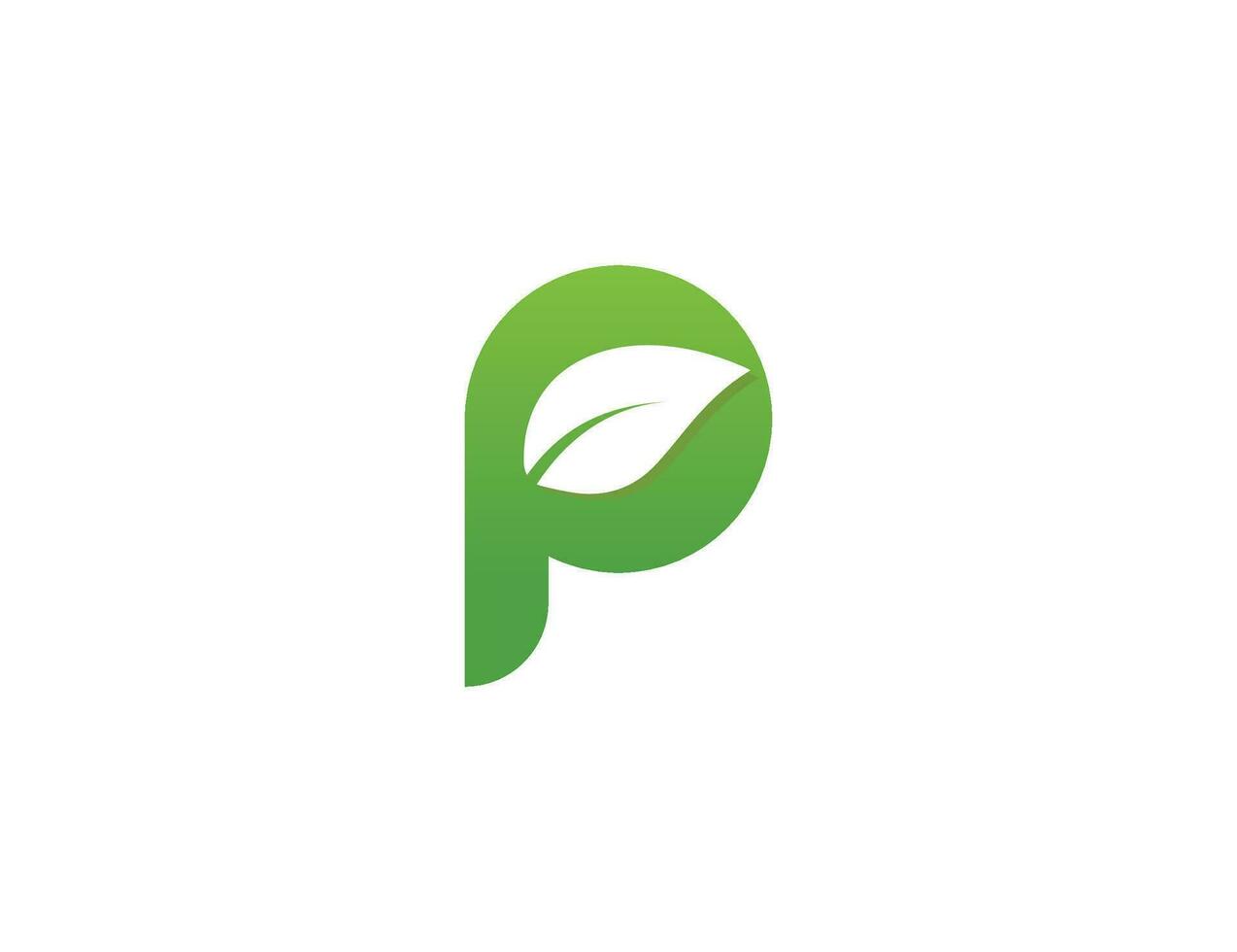 eerste brief p blad logo concept icoon teken symbool element ontwerp. biologisch, kruiden, natuurlijk producten, Gezondheid zorg, spa logo. vector illustratie sjabloon