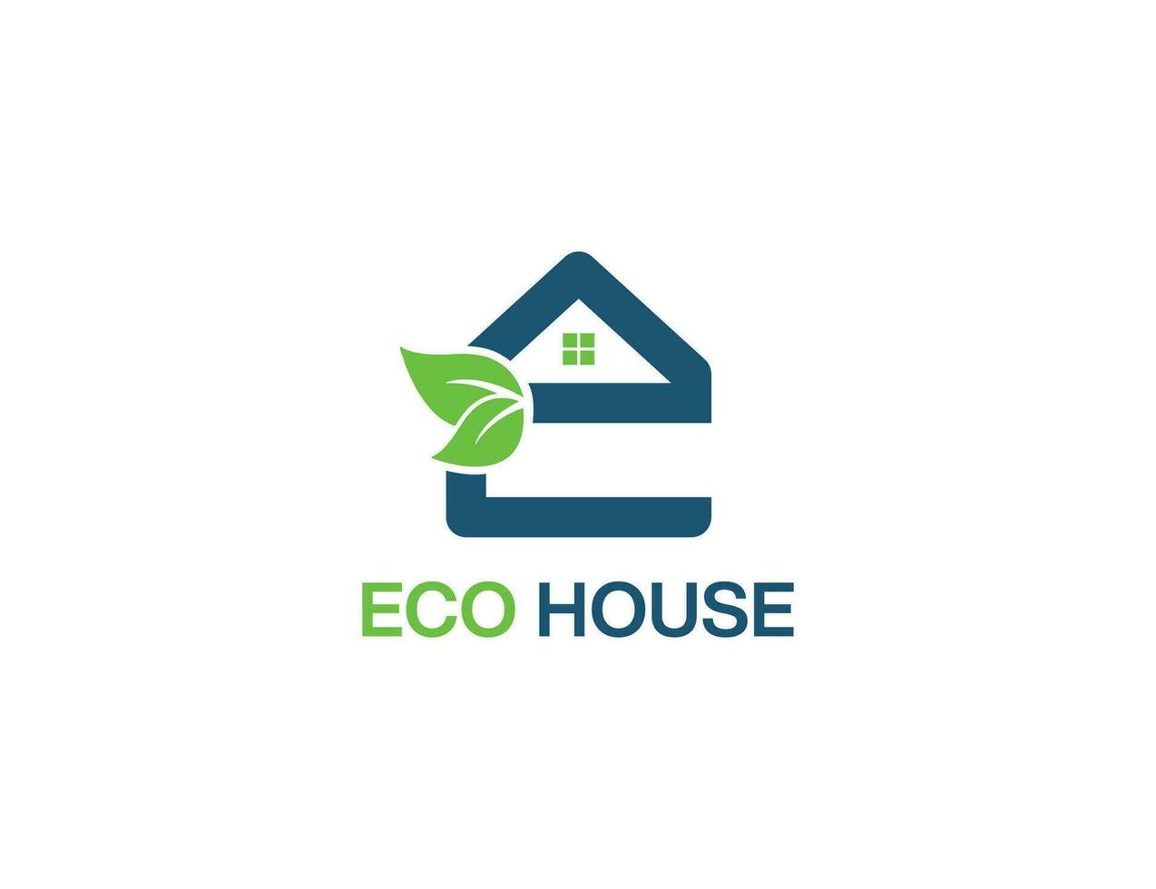 eerste brief e groen huis logo concept teken icoon symbool element ontwerp. blad met huis, makelaar, echt landgoed, hypotheek logo. vector illustratie sjabloon
