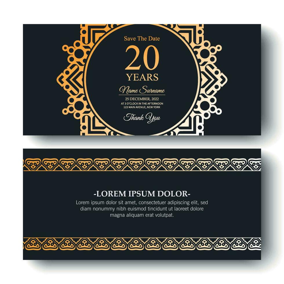 ornament patroon stijl elegante verjaardagsuitnodiging vector