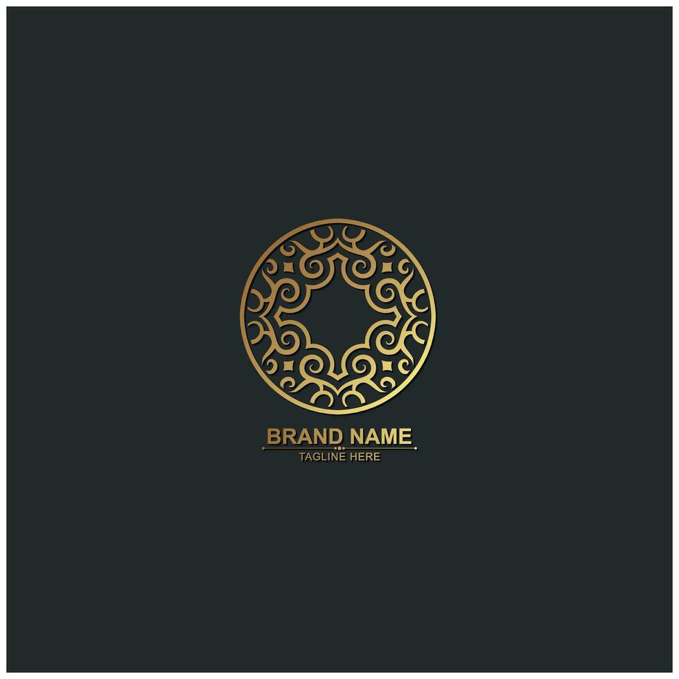 luxe ornament logo lijntekeningen vector