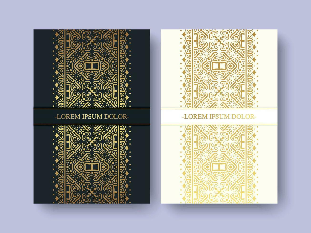 luxe ornament patroon boekomslag collectie vector