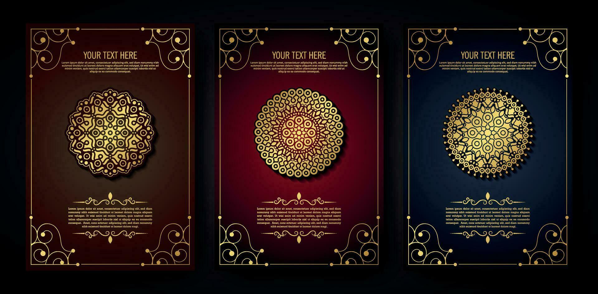 luxe dekking achtergrond met mandala textuur vector