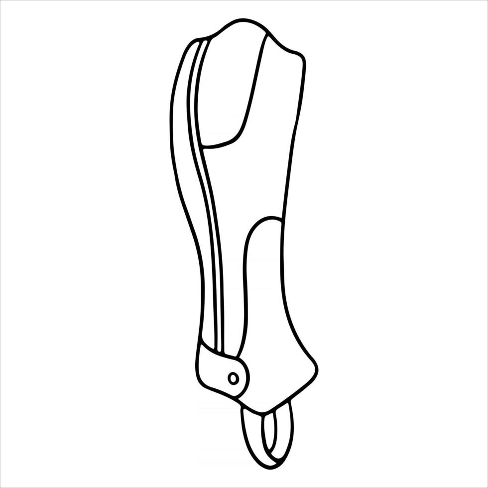outfit van de ruiter bescherming van de benen van een jaquey legging vectorillustratie in lijnstijl voor een kleurboek vector
