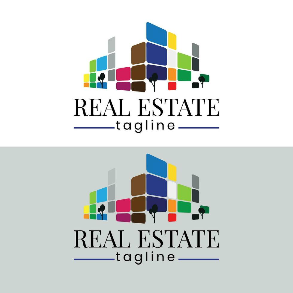 verzameling van gebouw logo, echt landgoed logo, eigendom logo ontwerp voor bedrijf bedrijf identiteit vector