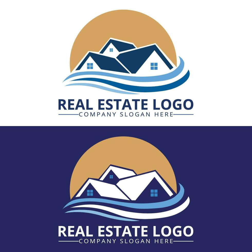 luxe logo ontwerp of echt landgoed logo ontwerp sjabloon vector