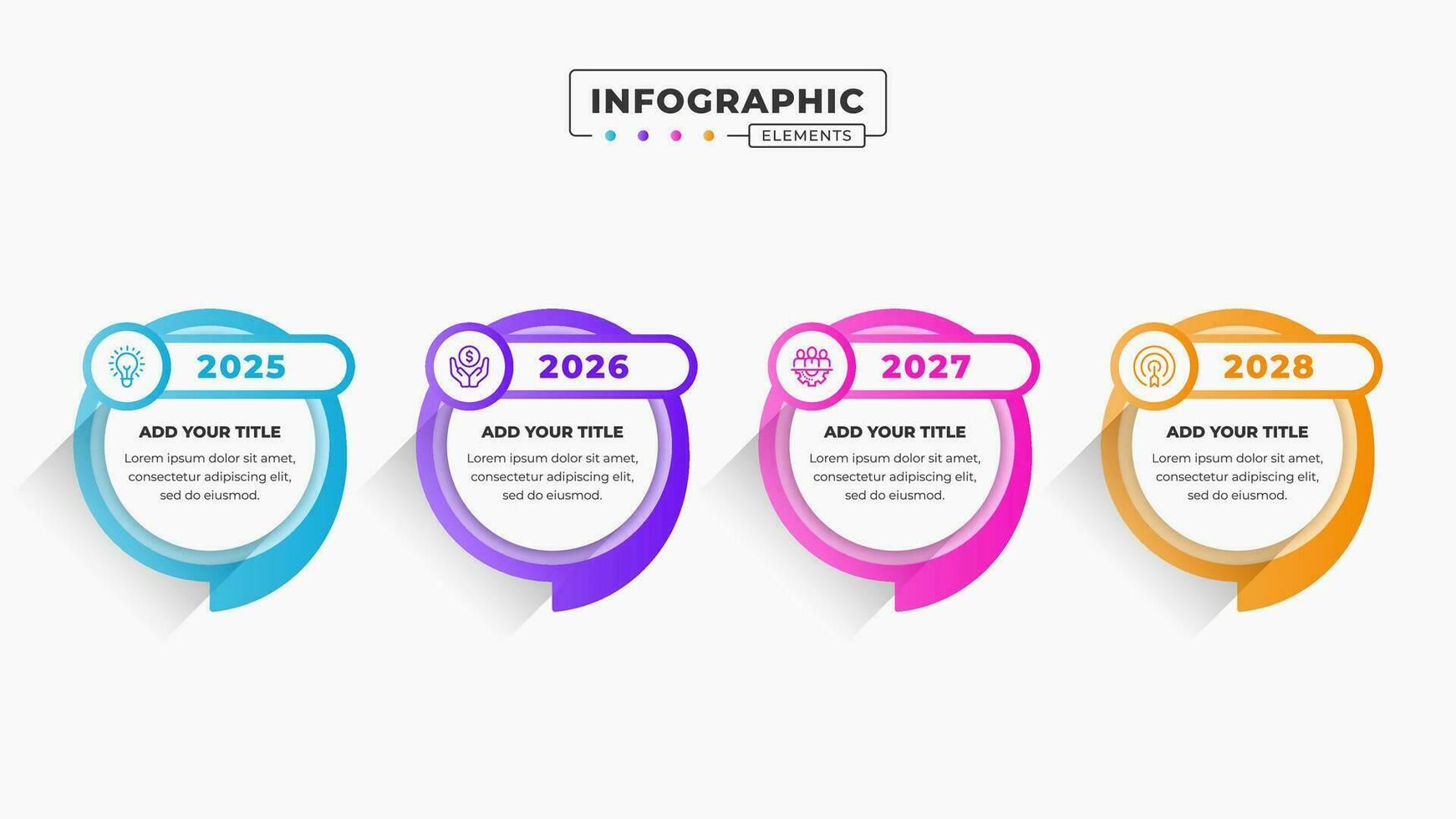 vector bedrijf toespraak bubbel tijdlijn infographic ontwerp sjabloon met 4 stappen of opties