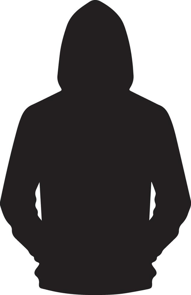 Mens hoodies vector silhouet zwart kleur 14